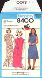 Simplicity 8400 Long or Short Sleeveless Dress with Cowl Collar, Tie Belt and Jacket, Uncut, Factory Folded Sewing Pattern Size 16