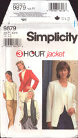 Simplicity 9879 3-Hour Lined Jacket with Shaped Front Hemline with Two Lengths, Sewing Pattern Size 6-10