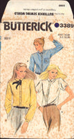 Butterick 3389 Loose Fitting Blouses with Pointed or Shaped Collar and Two Sleeve Lengths, Sewing Pattern Size 10 CUT