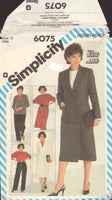 Simplicity 6075 Womens' Coordinates: Pants, Front Wrap Skirt, Blouse and Lined Jacket, Uncut, Factory Folded, Sewing Pattern Size 16