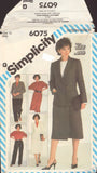 Simplicity 6075 Womens' Coordinates: Pants, Front Wrap Skirt, Blouse and Lined Jacket, Uncut, Factory Folded, Sewing Pattern Size 16