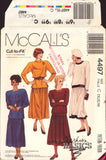 McCall's 4497 Sewing Pattern, Two Piece Dress with Optional Trim: Long Sleeve Top, Skirt with Yoke, Size 10-14, Uncut, Factory Folded
