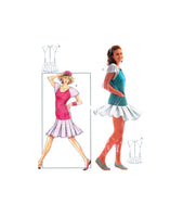 Burda 5713 Drop Waist Dress with Contrast Raglan Sleeves and Box Pleated Skirt, Uncut, Factory Folded Sewing Pattern Multi Size 8-16