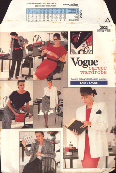 Vogue 2023 Sewing Pattern Oscar de la Renta Women's Jacket, Dress, Top, Skirt And Pants Size 6-8-10 Cut, Complete
