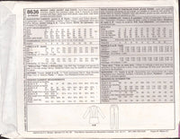 McCall's 8636 Semi-Fitted, Lined Below-Hip Jacket and Pants with Front Pleats, Uncut, Factory Folded, Sewing Pattern Size 8-12