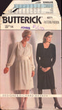 Butterick 6271 Richard Warren Loose Fitting, A-Line Blouson Dress with Bias Cummerbund, Uncut, Factory Folded Sewing Pattern Size 14