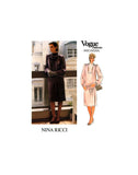 Vogue Paris Original 1619 Nina Ricci Loose Fitting Top and Straight Skirt, Uncut, Factory Folded Sewing Pattern Size 16