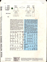 Vogue Paris Original 1619 Nina Ricci Loose Fitting Top and Straight Skirt, Uncut, Factory Folded Sewing Pattern Size 16