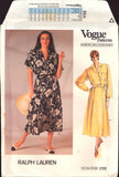 Vogue American Designer 1722 Ralph Lauren Shirt Dress with Long or Short Sleeves, Uncut, Factory Folded Sewing Pattern Size 12