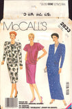 McCall's 2833 Long or Short Sleeve, Pleated Front Drape Evening Dress in Two Lengths, Sewing Pattern Size 12.5