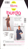 Burda 7356 Maternity Wear: Loose Fitting V-Neckline Dress and Tunic, Uncut, Factory Folded Sewing Pattern Multi Plus Size 10-22