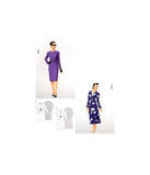 Burda 7127 Retro 50s Look Dress with Slim or Flared Skirt, Uncut, Factory Folded Sewing Pattern Multi Plus Size 8-20