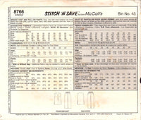 Stitch 'n Save 8766 Sewing Pattern Vest Pants Size 18-24 Uncut Factory Folded