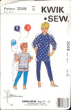 Kwik Sew 2048 Girls' Pants, Tops, Uncut, Factory Folded, Sewing Pattern, Size 4-5-6-7
