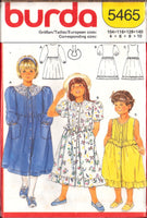 Burda 5465 Girls' Dress, Uncut, Factory Folded Sewing Pattern Size 4-10