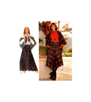 Butterick 5619 Highland Bias Skirt with Self-Fringe or A-Line Skirt and Shawl, Uncut, Factory Folded Sewing Pattern Size 14 Waist 28"