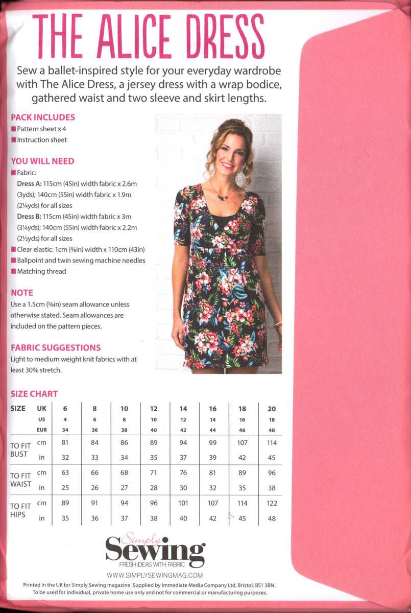 Simply Alice Simply Sewing The Alice Dress with Wrap Bodice, Gathered Waist, Two Sl ...