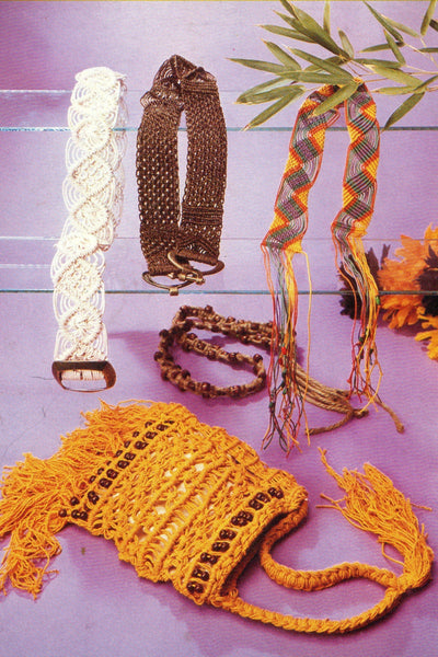 Semco Creative Card 737 Macramé Belts & Accessories - 5 Macrame Patterns Instant Download PDF 6 pages