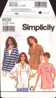 Simplicity 9035 Pullover, Below-Hip Length Tops with V-Neck and Two Sleeve Lengths, Uncut, Factory Folded Sewing Pattern Multi Size 6-16