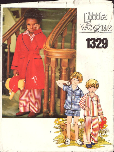 Vogue 1329 Children's Robe and Pajamas Sewing Pattern, CUT, COMPLETE, Size 2, Breast 21 in/53 cm