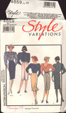 Style 4859 Set of Knee Length Skirts with Back Hemline Variations, Uncut, Factory Folded Sewing Pattern Size 6-8-10