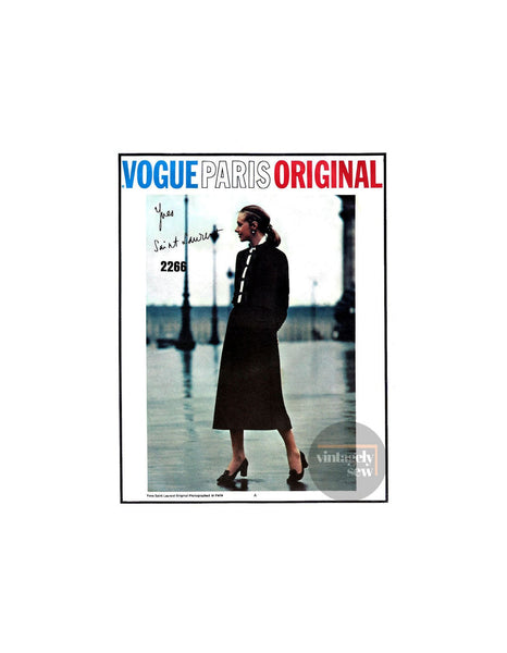 60s Haute Couture Suit and Blouse, Bust 34" (86 cm) Vogue Paris Original 2266 Vintage Sewing Pattern Reproduction