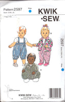 Kwik Sew 2597 Baby Pants with Shoulder Straps and Jackets, Uncut, Factory Folded Sewing Pattern Multi Size S-XL