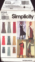 Simplicity 8544 Button Front Jumper or Longline Vest, Uncut, Factory Folded Sewing Pattern Size 12-16