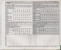 McCall's 8356 Palmer Pletsch Lined or Unlined Two Hour Pants with Full or Slim Legs, Uncut, Factory Folded Sewing Pattern Size 10