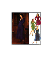 Style 1653 Cocktail or Evening Dress with Deep Cut-Away Neckline and Tulip or Flared Skirt, Uncut, F/Folded Sewing Pattern Plus Size 16-22