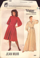 Vogue Designer Original 2997 Jean Muir Flared Pullover Dress in Two Lengths with Belt, Uncut, Factory Folded, Sewing Pattern Size 12