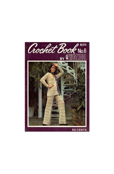 Villawool B211 Crochet Book No. 6 - 70s Crochet Patterns For Women Instant Download PDF 20 pages