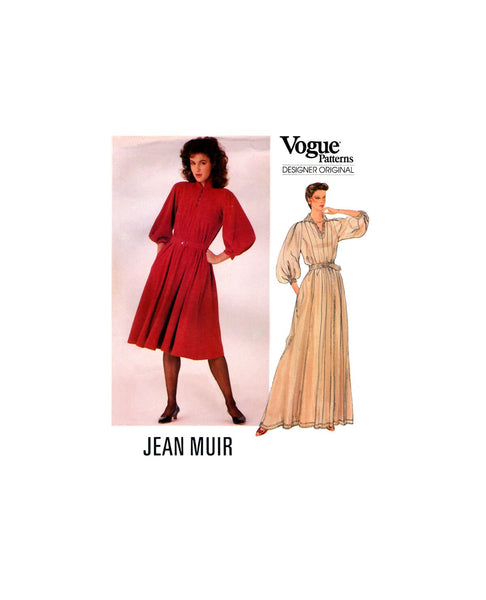 Vogue Designer Original 2997 Jean Muir Flared Pullover Dress in Two Lengths with Belt, Uncut, Factory Folded, Sewing Pattern Size 12