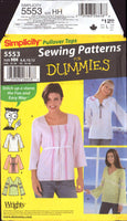 Simplicity 5553 Pullover Tops with Trim Variations, Uncut, Factory Folded, Sewing Pattern Multi Size 6-12