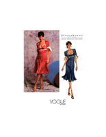 Vogue American Designer 2785 Donna Karan Empire Waist, Flared Dress with Gored, Godet Skirt, U/C, F/Folded, Sewing Pattern Size 6-10