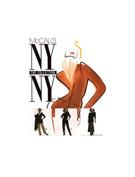McCall's 4438 NYNY Collection Below Hip Jacket, Pleated Skirt and Stirrup Pants, Uncut, Factory Folded Sewing Pattern Size 12