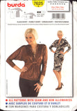Burda 7625 Deep V-Neckline, Gathered Top or Dress with Dolman Sleeves, Uncut, Factory Folded, Sewing Pattern Multi Size 34-46