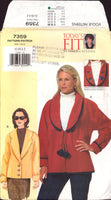 Vogue 7359 Sandra Betzina Today's Fit Loose Fitting, Raglan Sleeve Jacket in Two Lengths, Uncut, F/Folded, Sewing Pattern Plus Size 46-55