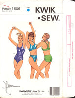Kwik Sew 1606 One or Two Piece Swimsuit with Racing Back and Scoop Neckline, Uncut, Factory Folded Sewing Pattern Multi Size 4-10