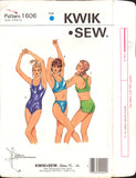Kwik Sew 1606 One or Two Piece Swimsuit with Racing Back and Scoop Neckline, Uncut, Factory Folded Sewing Pattern Multi Size 4-10