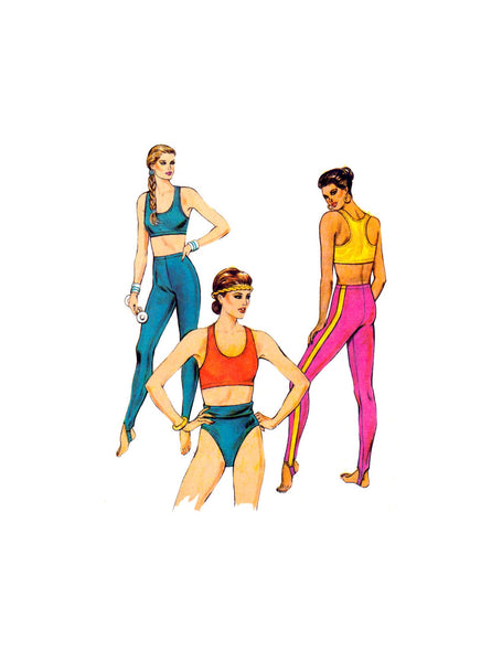 Kwik Sew 1567 Women's Activewear: Sports Bra, Stirrup Tights and Trunks, Uncut, Factory Folded Sewing Pattern Multi Size XS-L