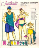 Justknits 96825 Children's Swimwear: Two Piece, One Piece, Leotard, Shorts, Singlet, U/C, F/Folded, Sewing Pattern Multi Size 2-12
