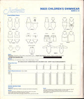 Justknits 96825 Children's Swimwear: Two Piece, One Piece, Leotard, Shorts, Singlet, U/C, F/Folded, Sewing Pattern Multi Size 2-12