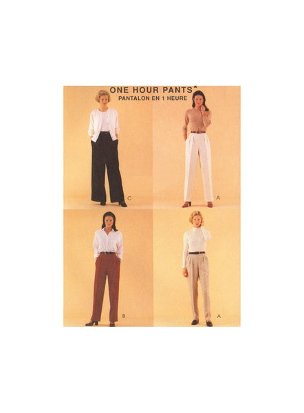 McCall's 9548 Palmer Pletsch One Hour Front Tucked Pants with Leg Width Variations, Uncut, Factory Folded Sewing Pattern Plus Size 18