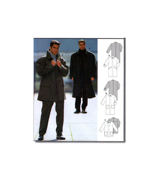 Burda 3002 Men's Loose Fitting Winter Coat in Two Lengths, Uncut, Factory Folded, Sewing Pattern Multi Size 36-48