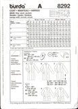 Burda 8292 Fitted Winter Coat with Length, Pocket and Collar Variations, Uncut, Factory Folded Sewing Pattern Multi Plus Size 10-22