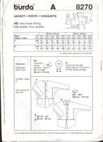 Burda 8270 Shaped Hemline Jacket with Seam Detail, Uncut, Factory Folded, Sewing Pattern Multi Plus Size 16-34