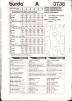 Burda 3738 Sewing Pattern Shirt, Bermudas, Pants, Size 8-18 Uncut Factory Folded