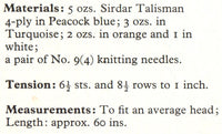 Vintage 70s Stocking Cap Pattern Instant Download PDF 2 +4  pages