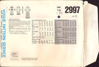 Vogue Designer Original 2997 Jean Muir Flared Pullover Dress in Two Lengths with Belt, Uncut, Factory Folded, Sewing Pattern Size 12
